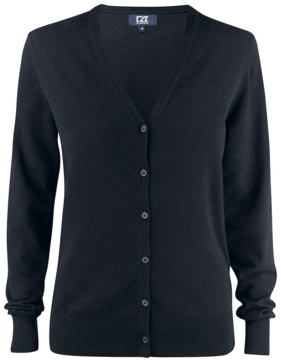 Cardigan Cutter & Buck Oakville dam - CARDIGAN CUTTER&BUCK OAKVILLE DAM SVART STL XXL