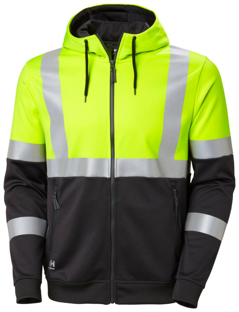 Huvjacka Helly Hansen 79259 Addvis - HUVTRÖJA HH 79259 ADDVI HELZIP VARSEL GUL/SVART STL L
