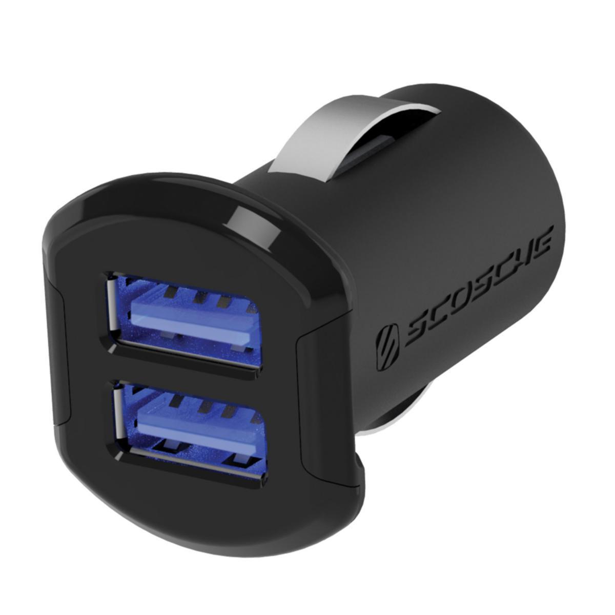 Billaddare, 2xUSB-A - BILLADDARE 2XUSBA 2.4 A 12 V SVART SCOSCHE