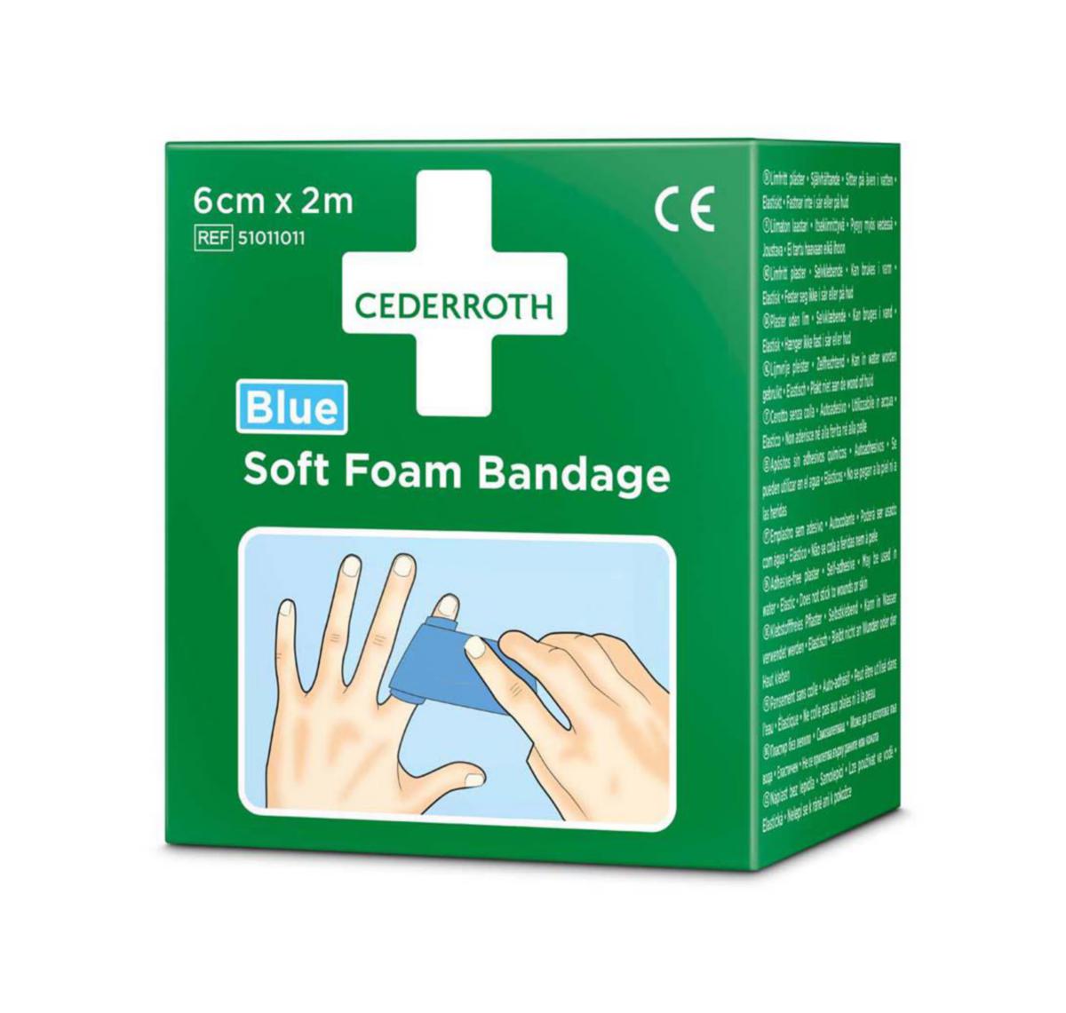 Förband Cederroth Soft Foam - FÖRBAND SOFT FOAM BLÅ 2 M 6 CM X 2 M
