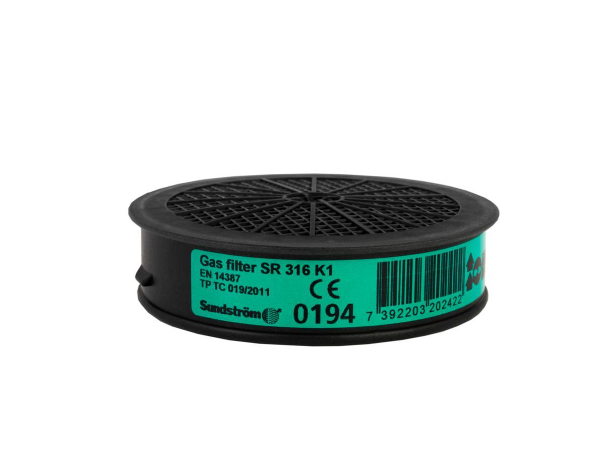 Filter till Andningsskydd Sundström helmask och halvmask - GASFILTER K1 316