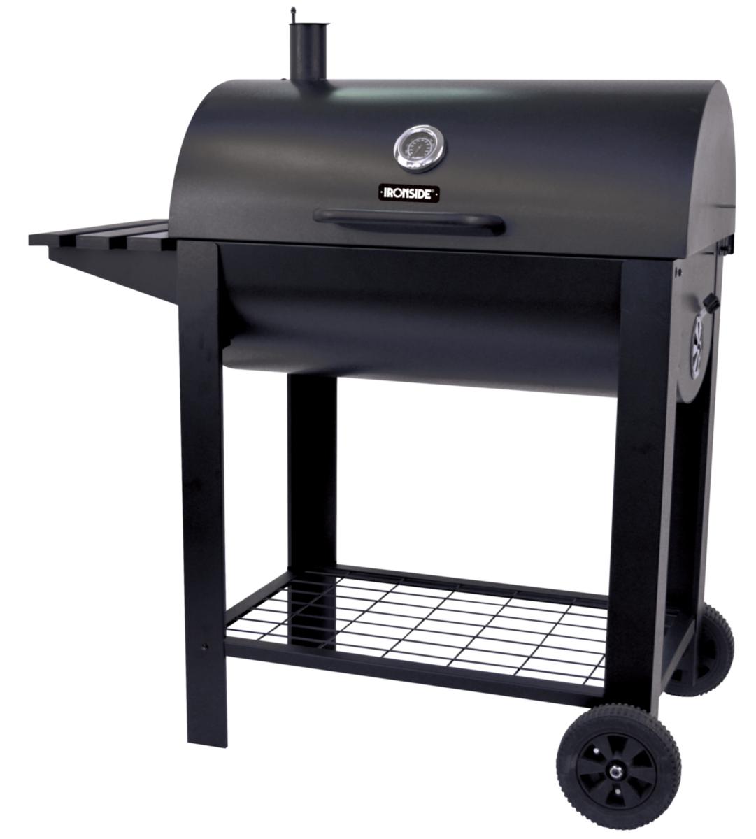 Kolgrill Ironside m sidobord - KOLGRILL IRONSIDE M SIDOBORD L=106.B=48.H=107 M SKYDDSHUVA
