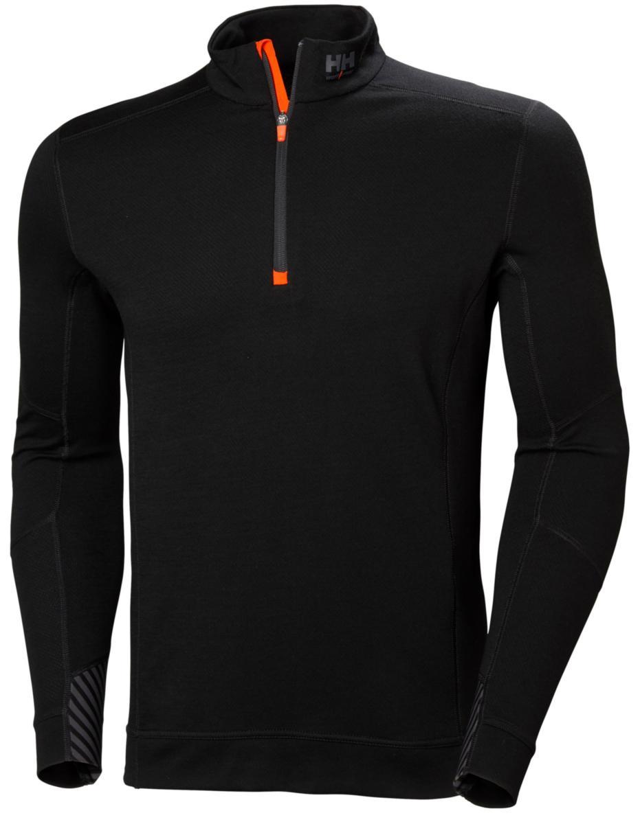 Undertröja Helly Hansen Lifa Merino 75107 - UNDERTRÖJA HH 75107-990 SVART KORT DRAGKEDJA LIFA MERINO L