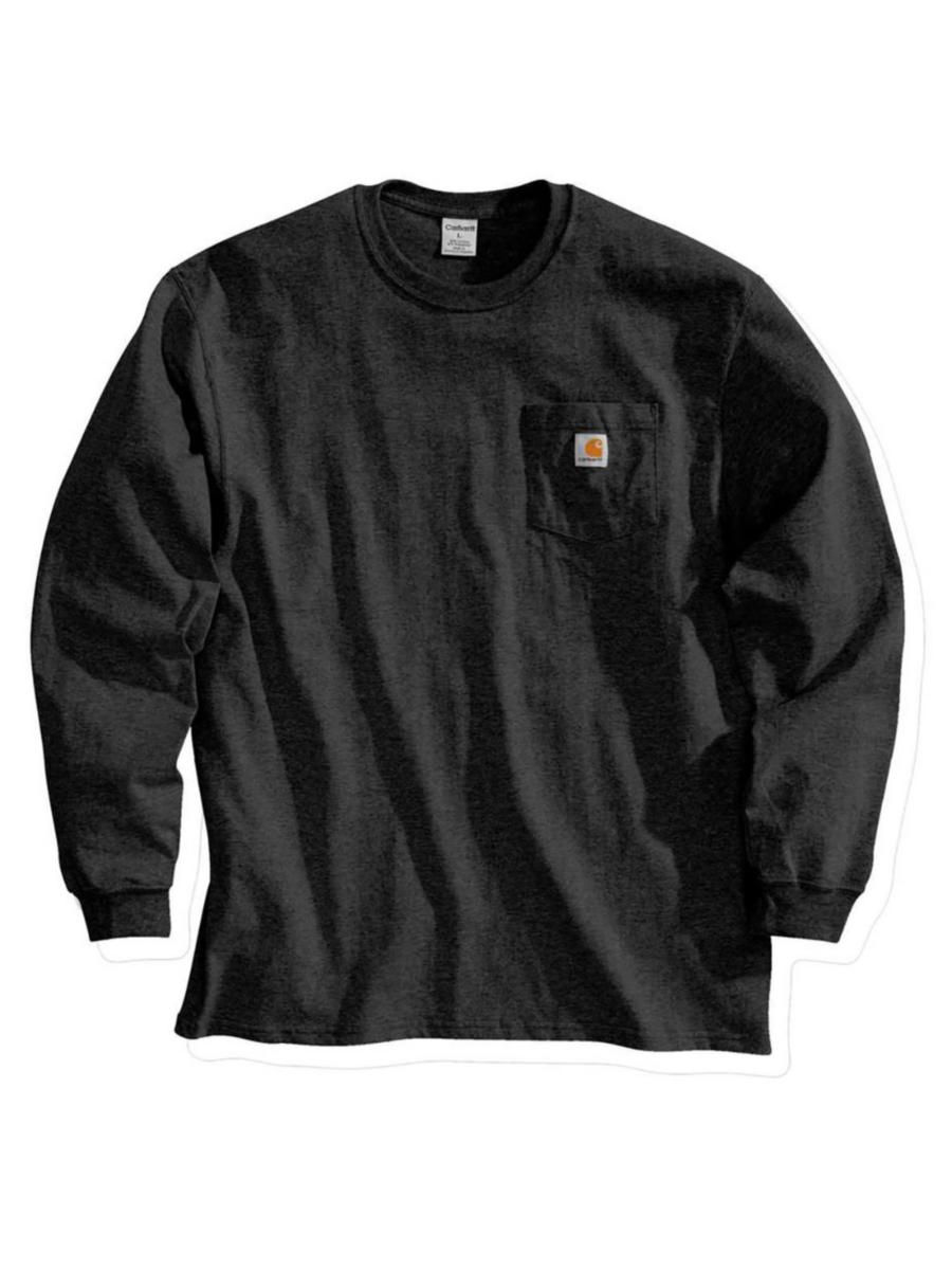 T-shirt Carhartt K126 - T-SHIRT CARHARTT K126BLK LÅNGÄRMAD VART STL L