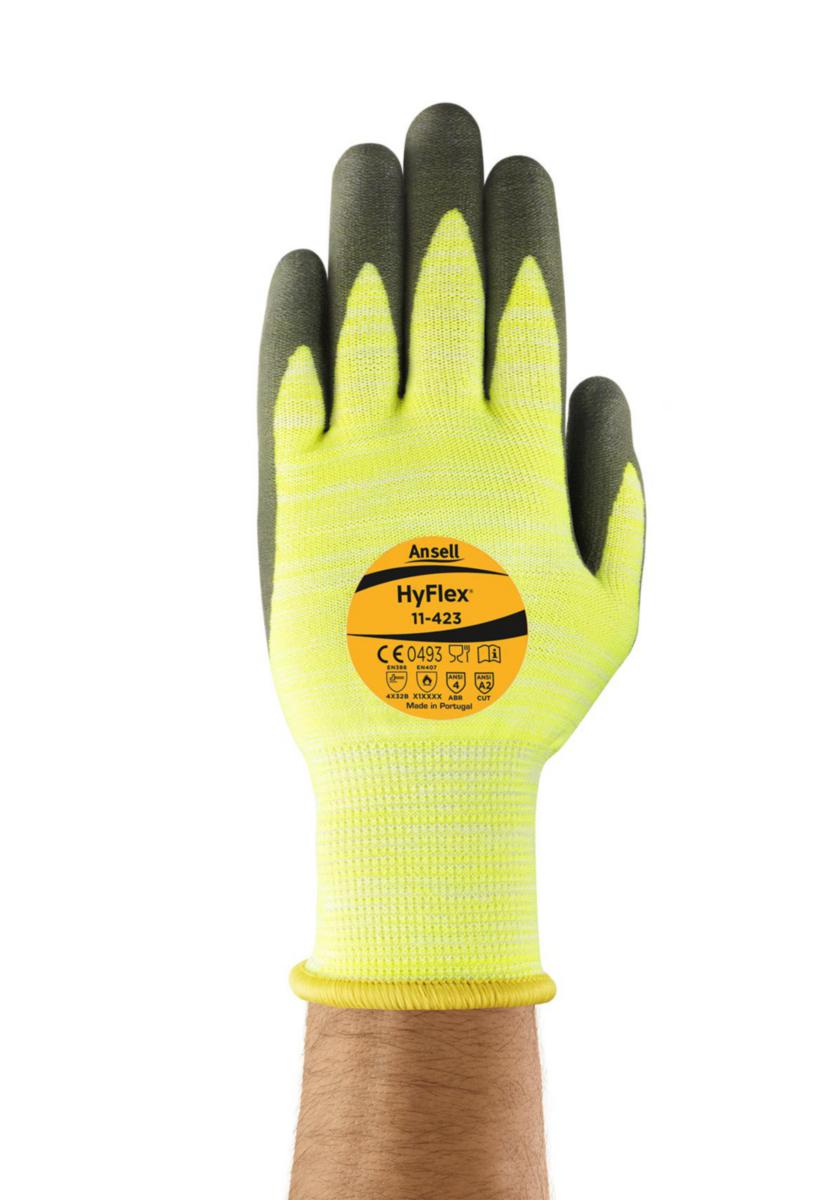 Montagehandske Ansell Hyflex 11-423 - MONTAGEHANDSK HYFLEX 11-423 SKÄRSKYDD B NITRILFOAM STL 9