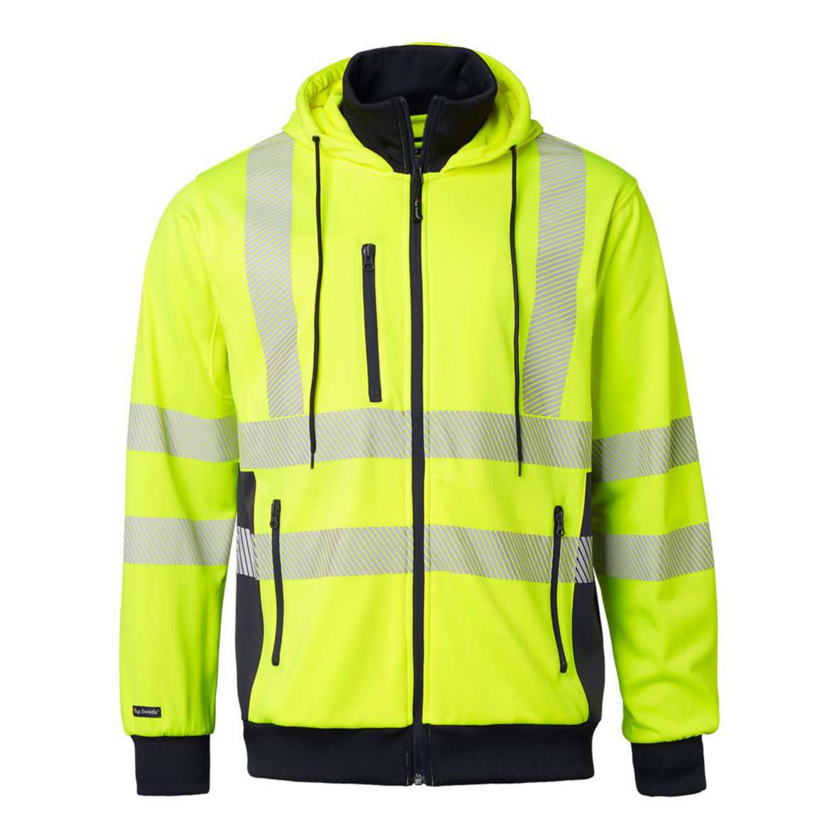 Hoodtröja zip Top Swede 1729 - HUVJACKA TOPSWEDE 1729 VARSEL GUL KL.3 M