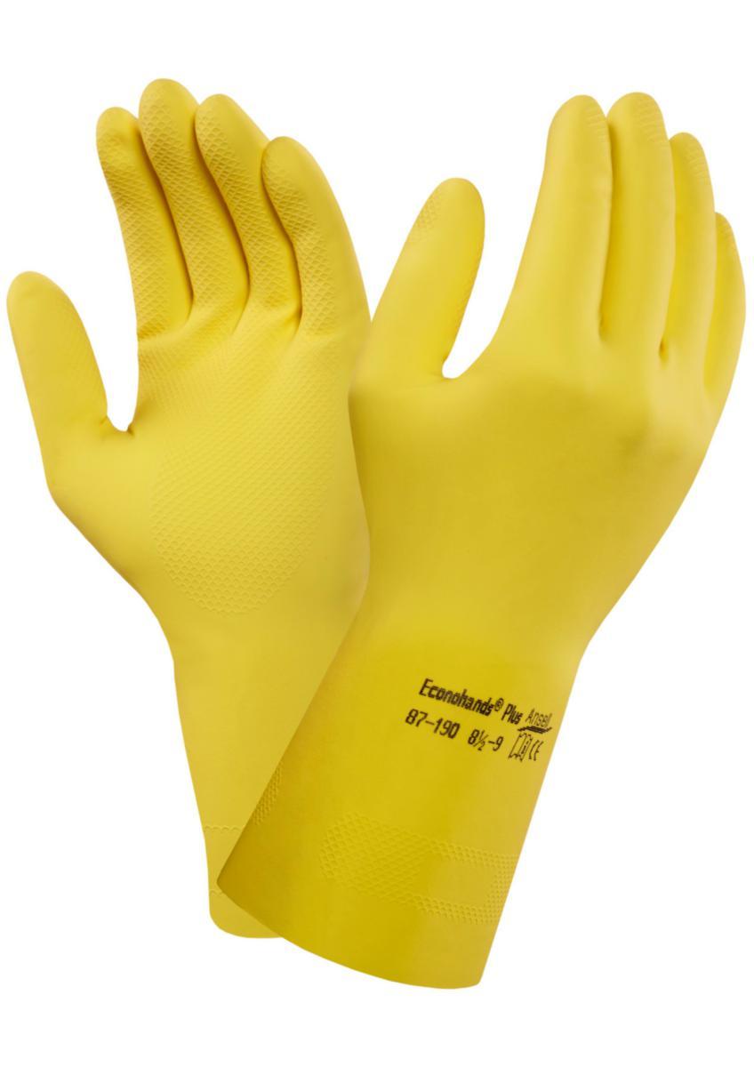 Kemskyddshandske Ansell Econohand 87-190 - HANDSKE ANSELL ALPHATEC 87-190 LATEX GUL STL 8.5-9