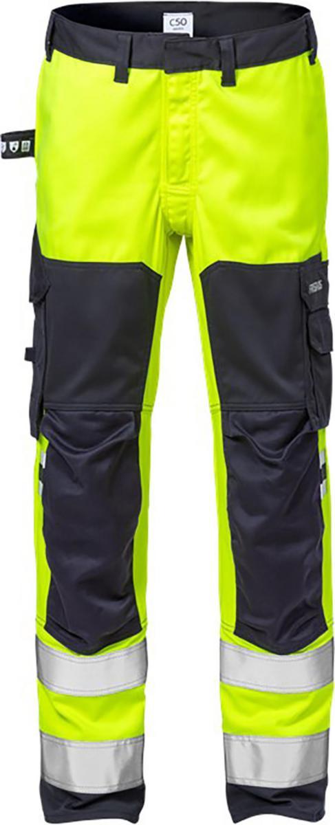 Midjebyxa Fristads 2161 ATHF - BYXA FLAM KL 2 FR 2161 ATHF STRETCH VARSELGUL/MARINBLÅ D88