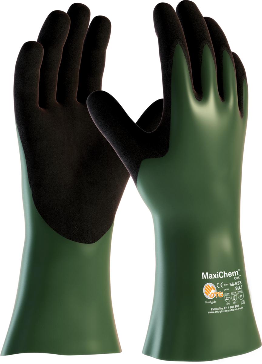Kemskyddshandske MaxiChem Cut 56-633 - HANDSKE ATG MAXICHEM CUT 3 30 CM GR/SV STL 10