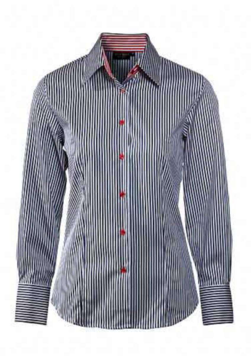 Blus Two Ply 6230, Ernst Alexis - SKJORTA LADIES SHIRT MÖRKBLÅ/RÖD