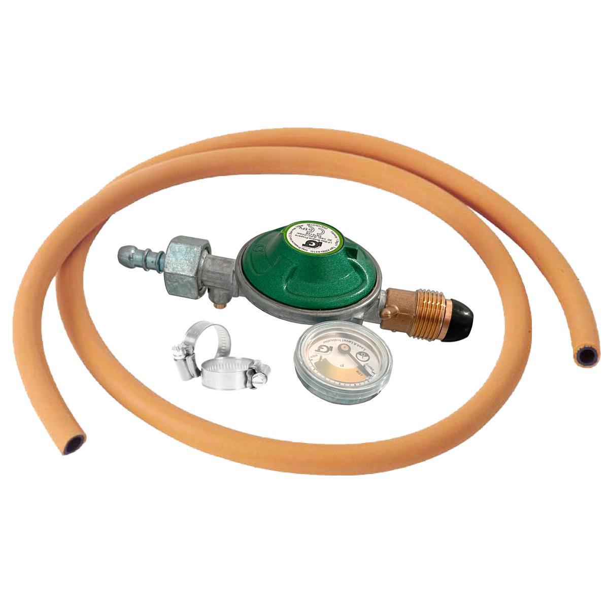 Gasolregulatorset, 30 mBar - GASREGULATORSET MED MANOMETER 0,5M 30 MBAR SUNWIND