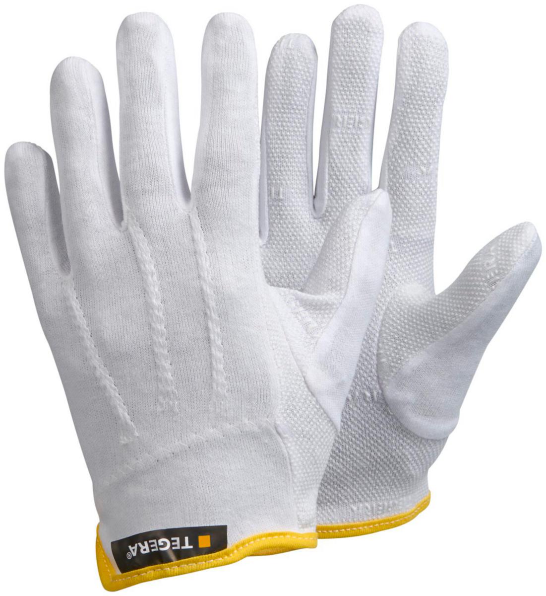Textilvante Tegera 8127 - TRIKÅVANTE TEGERA 8127 VIT PVC-NOPPOR RÖD KANT STL 8