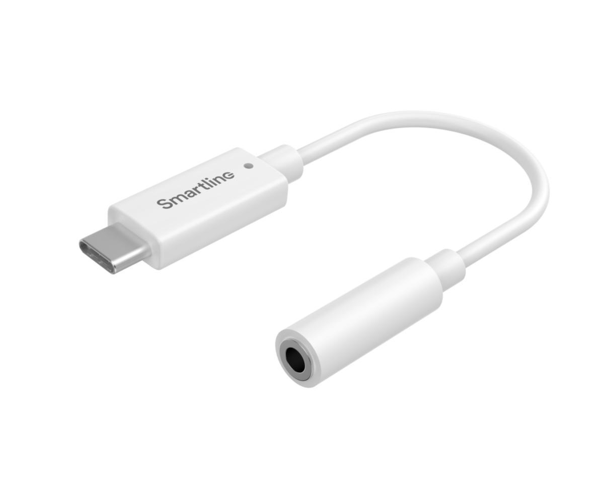 Hörlursadapter, USB-C till 3.5 mm - LJUDADAPTER USB-C TILL 3.5 MM VIT SMARTLINE