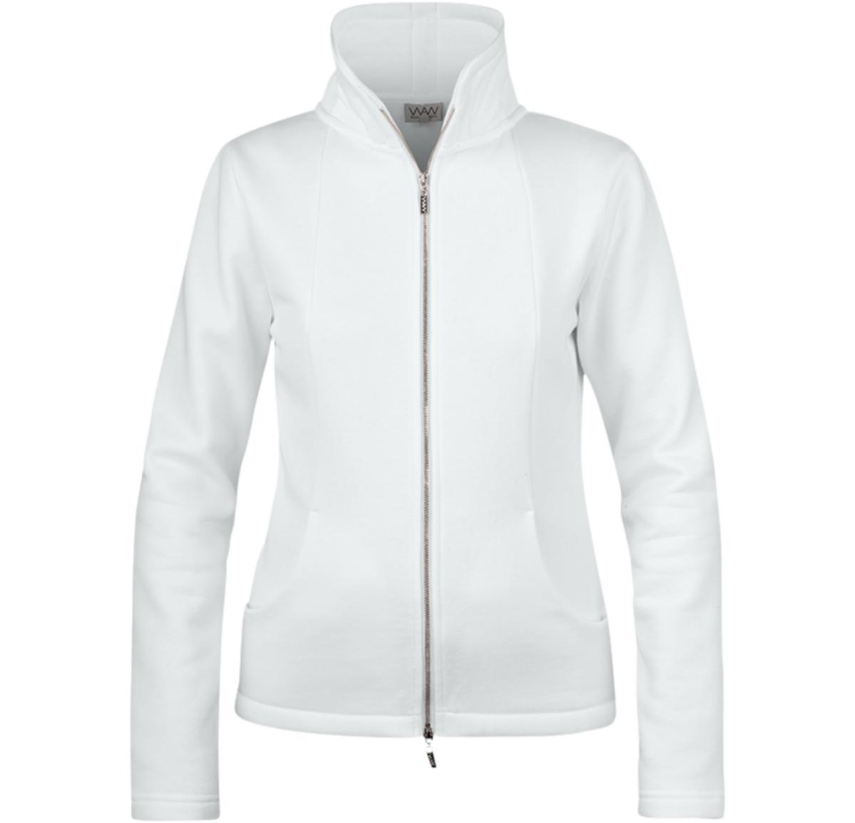 Tröja WAW hel dragkedja W018 dam - TRÖJA WEAR AT WORK W018 DAM HEL ZIP VIT STL XXL