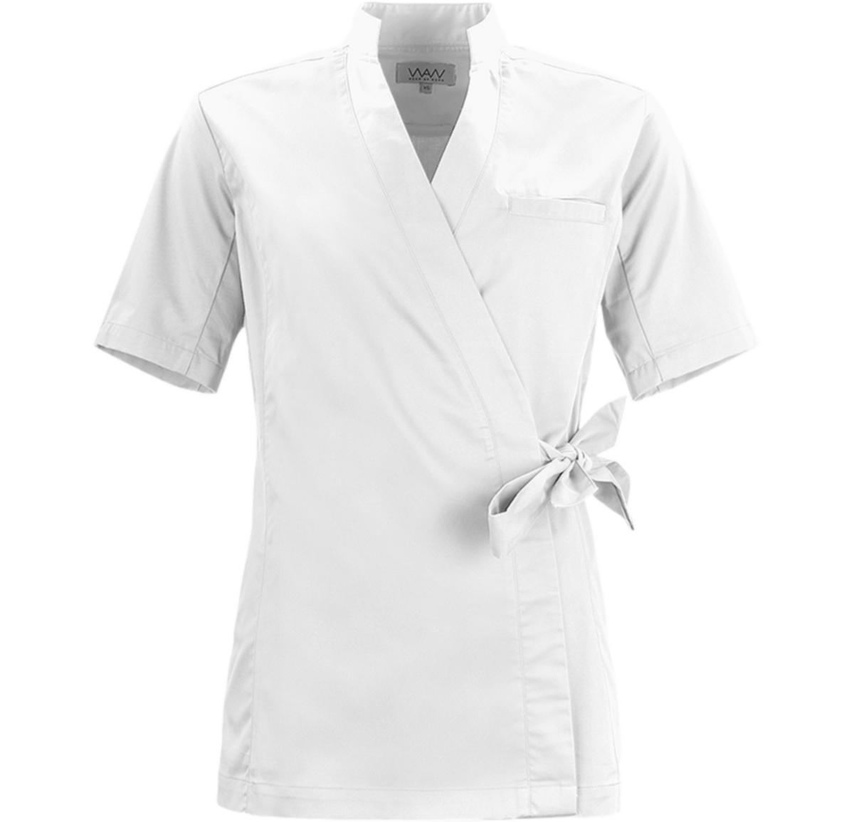 Blus WAW Livia Wrap W033 - BLUS K:ÄRM WEAR AT WORK W033 VIT STL XL