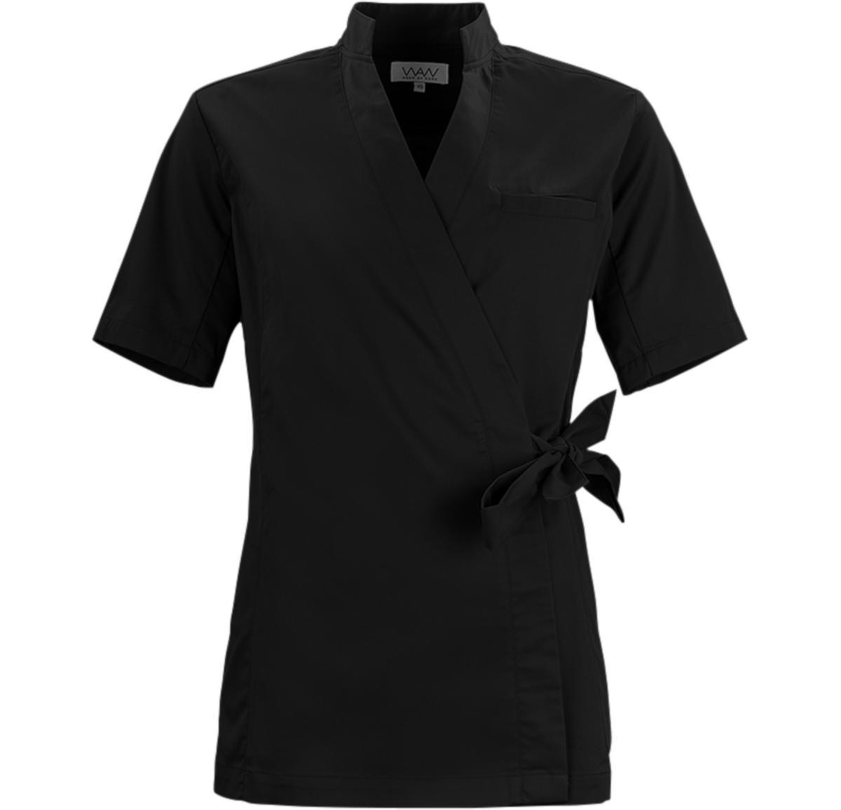 Blus WAW Livia Wrap W033 - BLUS K:ÄRM WEAR AT WORK W033 SVART STL XL