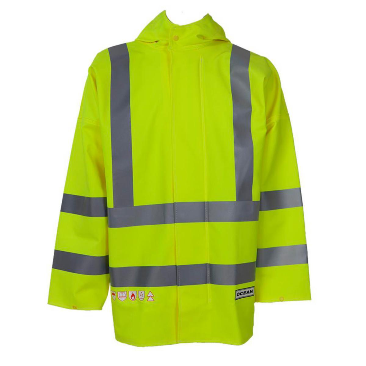 Regnjacka Ocean Abeko 020126 - REGNJACKA OCEAN 020126 GUL FLAMVARSEL STL 7XL