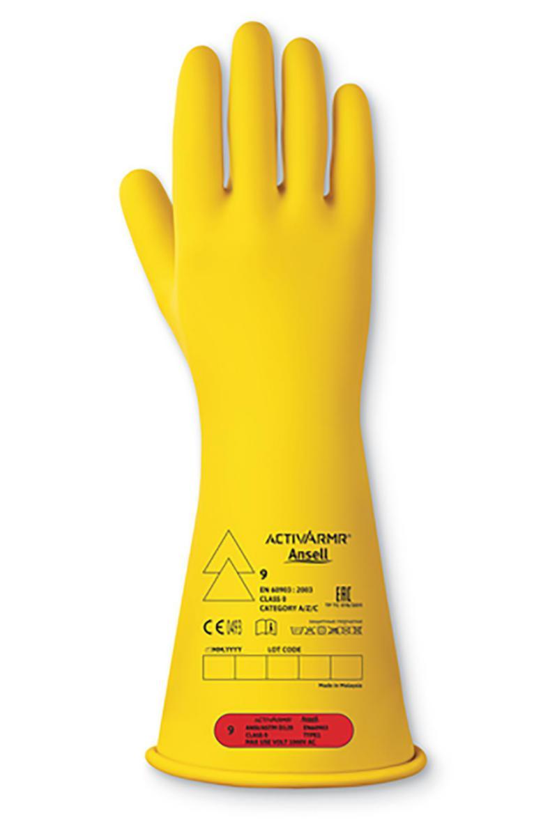 Handske Ansell RIG014Y Högspänn - HANDSKE ANSELL GUL RIG014Y HÖGSPÄNN KLASS 0 280MM STL 11
