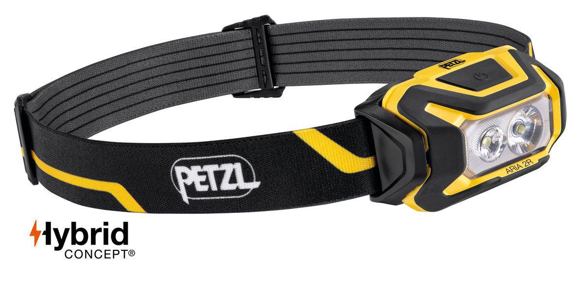 Pannlampa Petzl Aria 2R - PANNLAMPA PETZL ARIA 2R SVART/GUL UPPLADDNINGSBAR