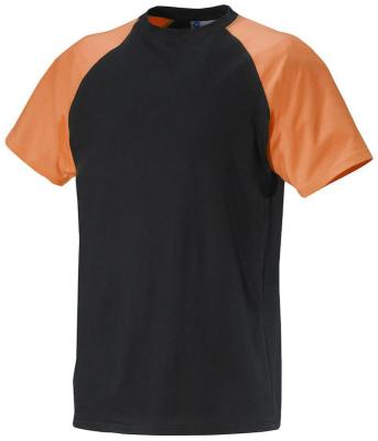 T-SHIRT MONZA SVART/ORANGE S