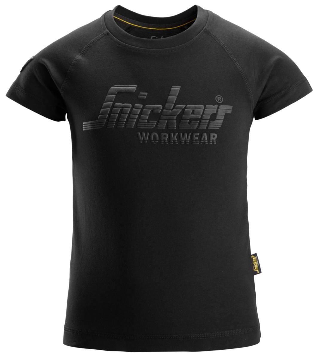 T-shirt Snickers 7514 Logo Barn - T-SHIRT SNICKERS 7514-0400 SVART BARN STL 98/104