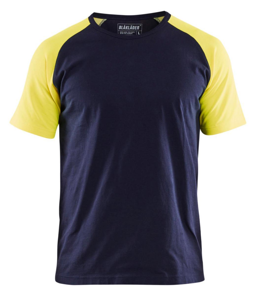 T-shirt Blåkläder 3515-1030 - T-SHIRT BLK 3515-1030 MAR/GUL VARSELDETALJER STL XL
