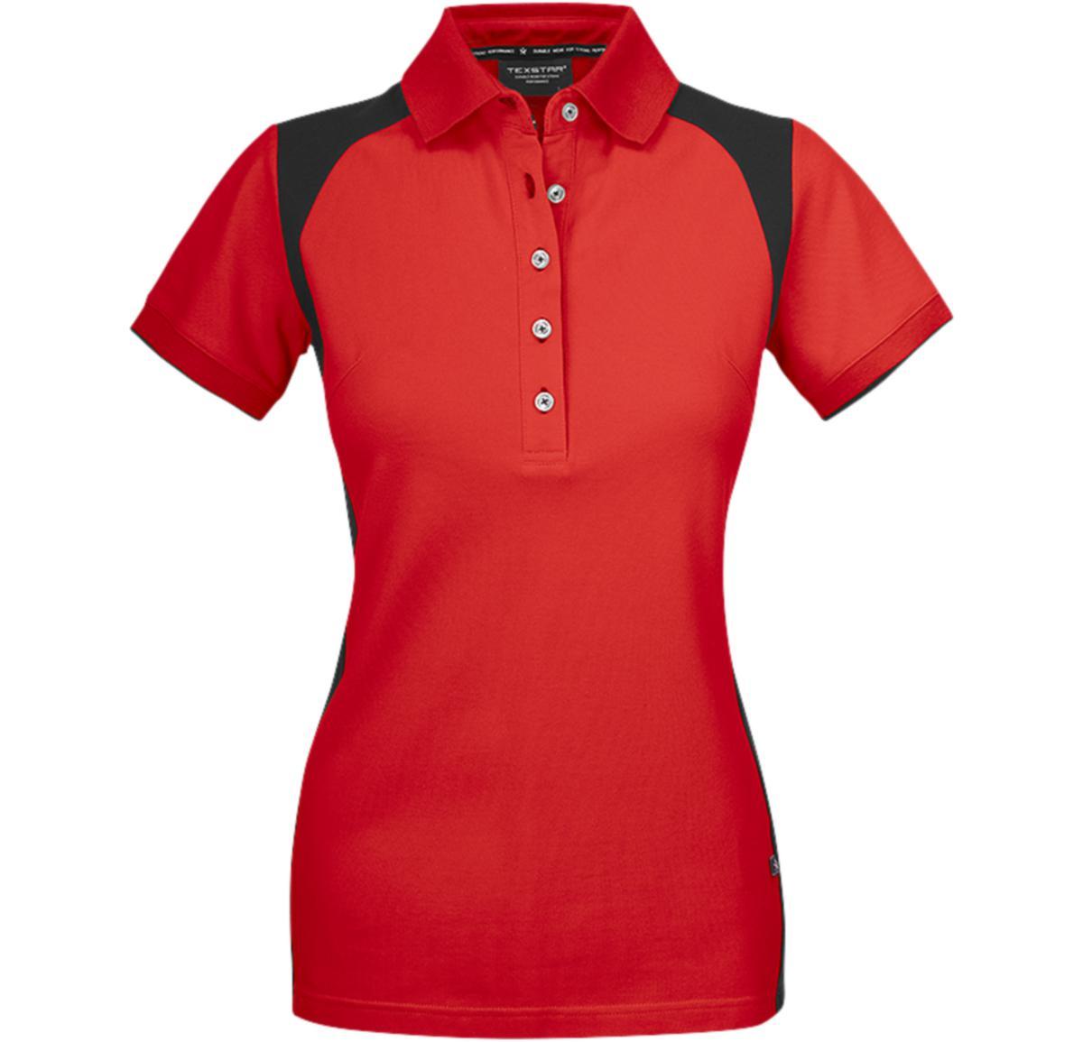 Pikétröja Texstar PSW7 dam - PIKÉTRÖJA TEXSTAR PSW7 STRETCH DAM RÖD/SVART STL L