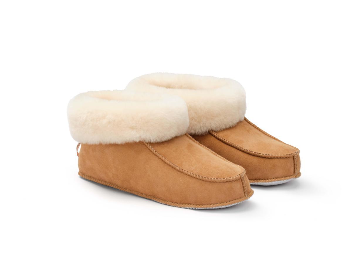 Fårskinnstofflor Mouton - FÅRSKINNSTOFFLOR BRUN S 37-39