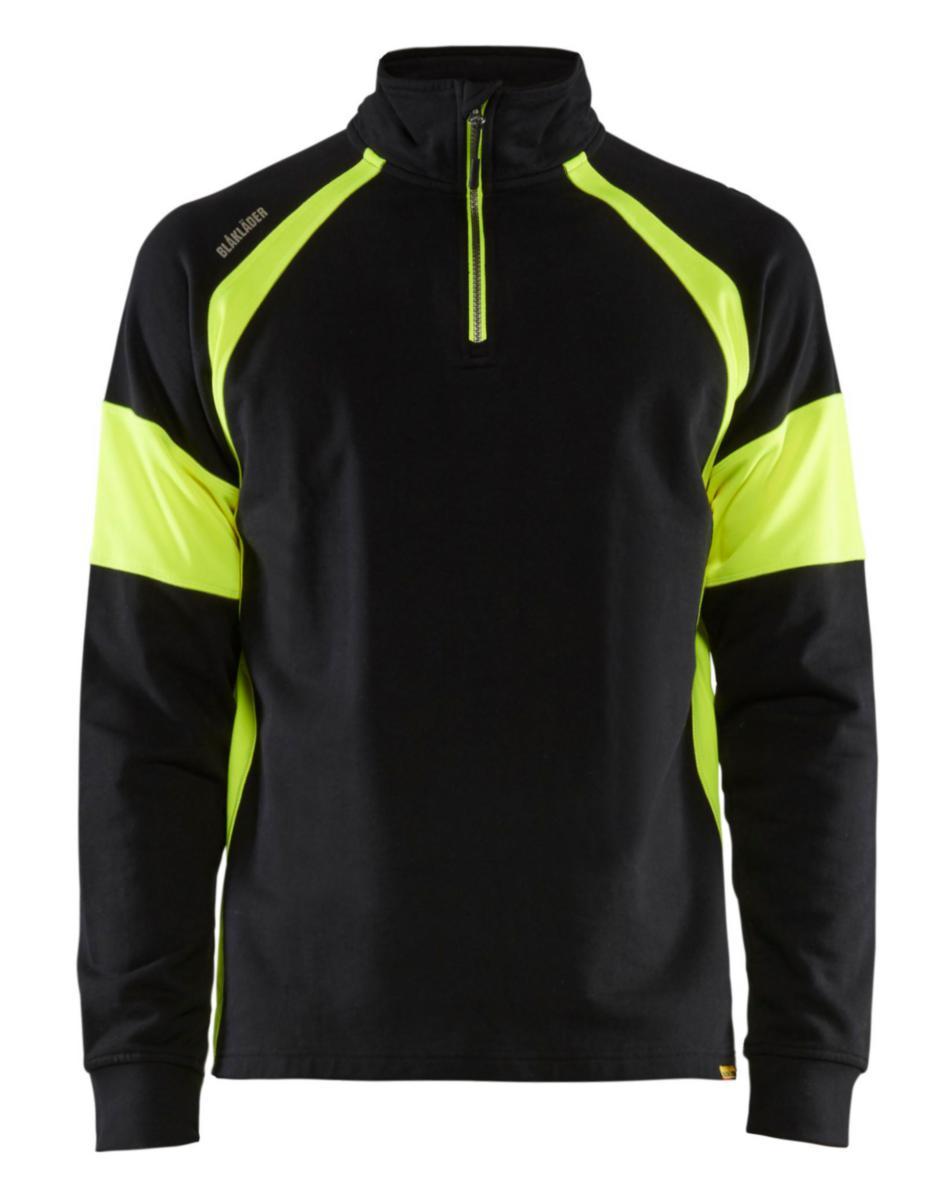 Tröja Blåkläder 3550-1158 - TRÖJA BLK 3550-1158 HALVZIP SVART/VARSELGUL STL M