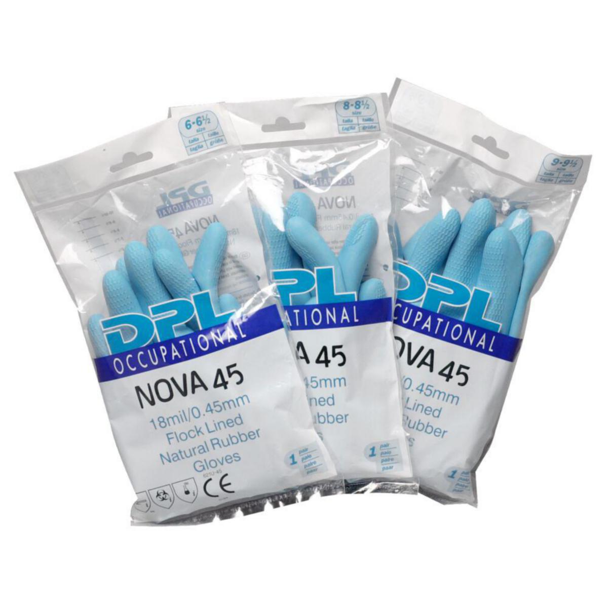 Kemskyddshandske DPL Nova 45 Latex - HANDSKE DPL NOVA 45 LATEX 0,45 MM 30 CM BLÅ STL S