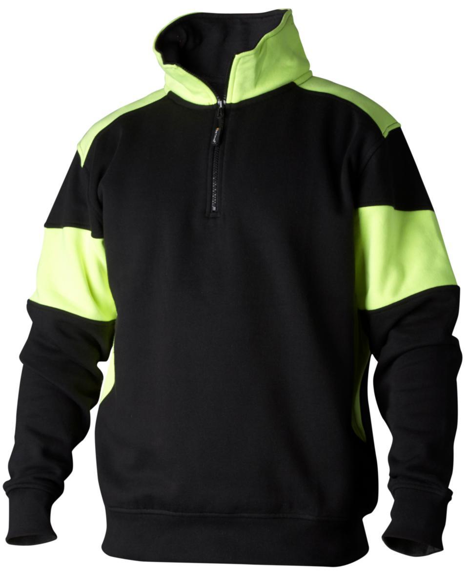 Sweatshirt Top Swede 222 - SWEATSHIRT TOPSWEDE 222117 SVART/GUL HALV ZIP M