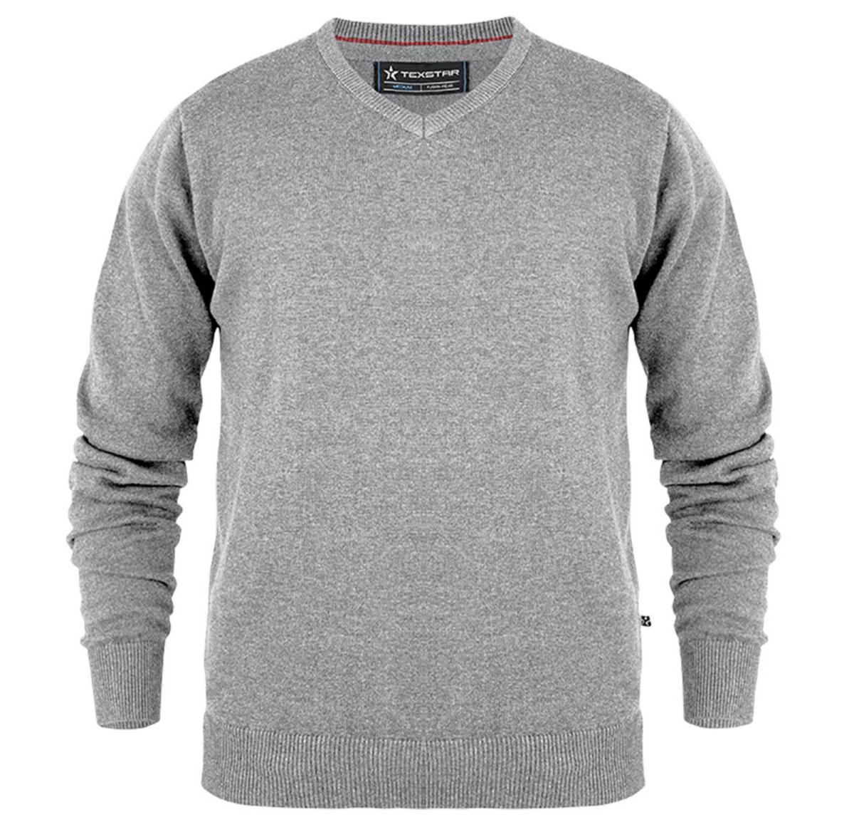 Pullover Texstar PL01 - PULLOVER TEXSTAR PL01 V-HALS LJUSGRÅ STL 3XL