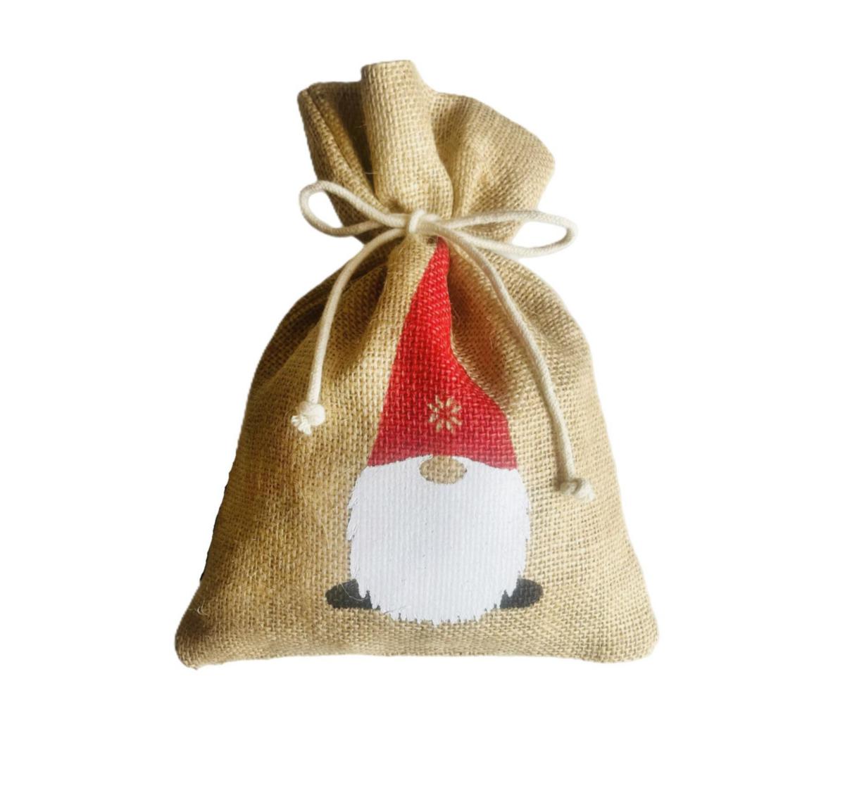 Jutesäck m godis Liten tomte - JUTESÄCK LITEN TOMTE 0,55KG