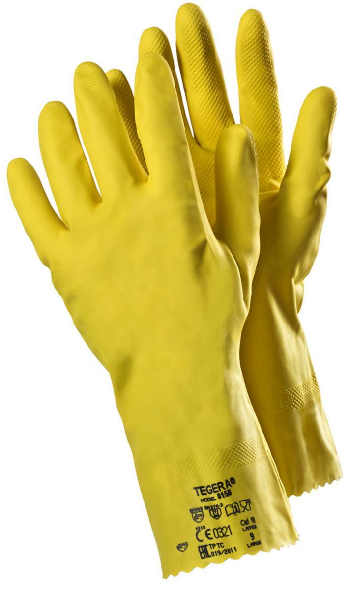 Kemskyddshandske Tegera 8150 - HANDSKE TEGERA 8150 LATEX GUL 30 CM 0,42MM STL 10