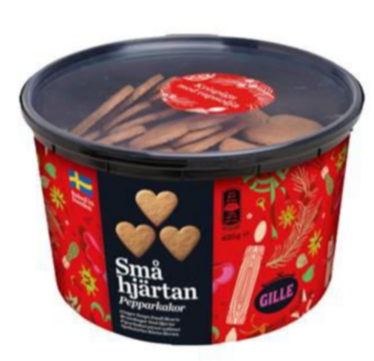 Pepparkakor Gille små hjärtan - PEPPARKAKOR SMÅ HJÄRTAN GILLE 425 GRAM PALMOLJEFRI