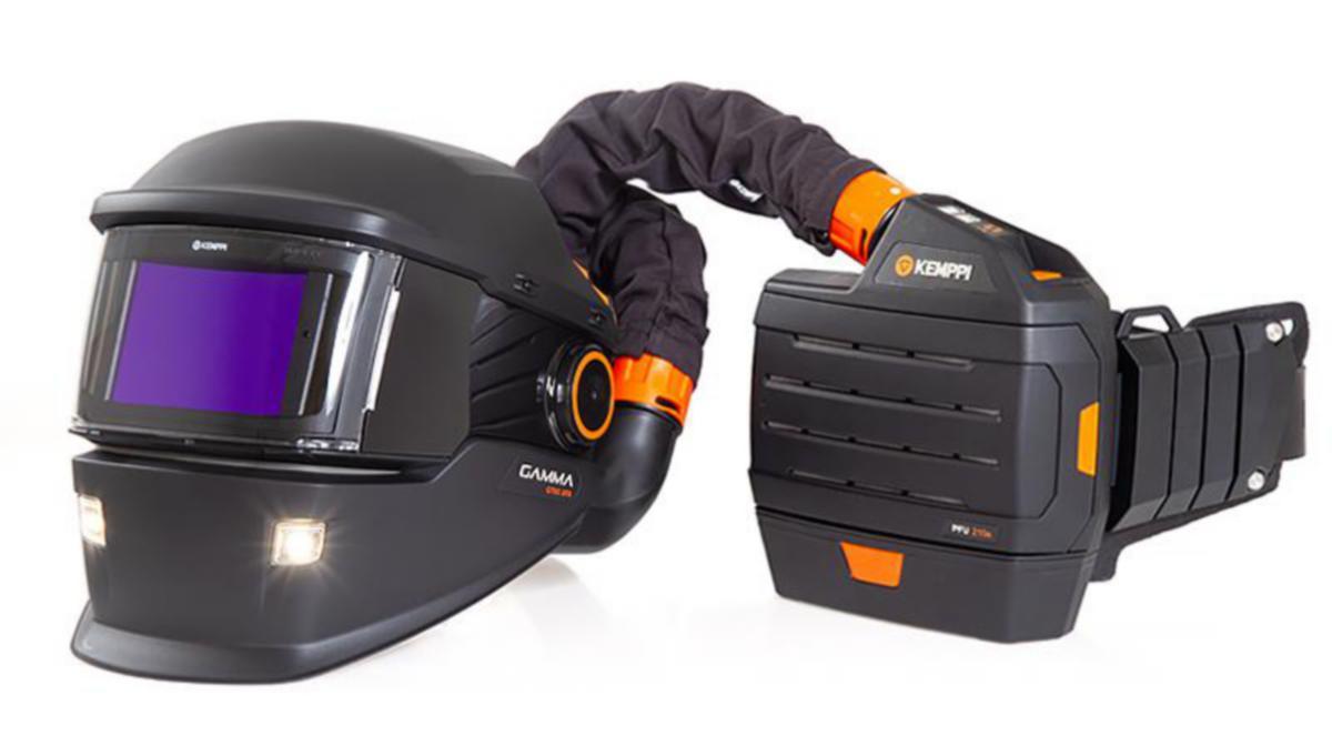 Svetshjälm Kemppi Gamma GTH3 +PFU 210e - FLÄKTPAKET KEMPPI GAMMA XFA PFU 210E + 1 ST SD BATTERI