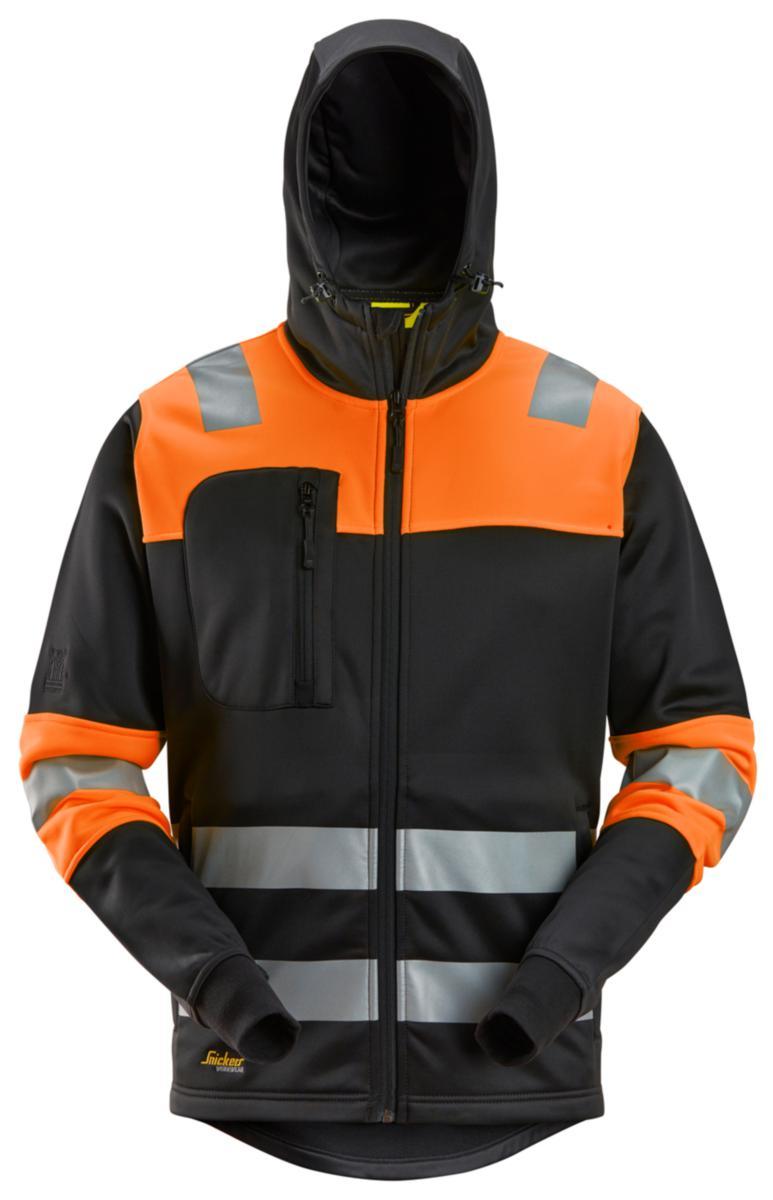 Huvtröja Snickers 8038 - HUVJACKA SNICKERS 8038 SVART /ORANGE VARSEL KL1 STL 3XL