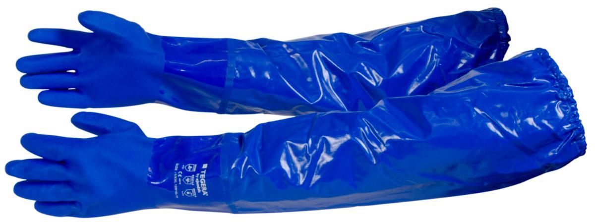 Kemskyddshandske Tegera 12910 - KEMHANDSKE TEGERA 12910 BLÅ PVC 700 MM STL 9