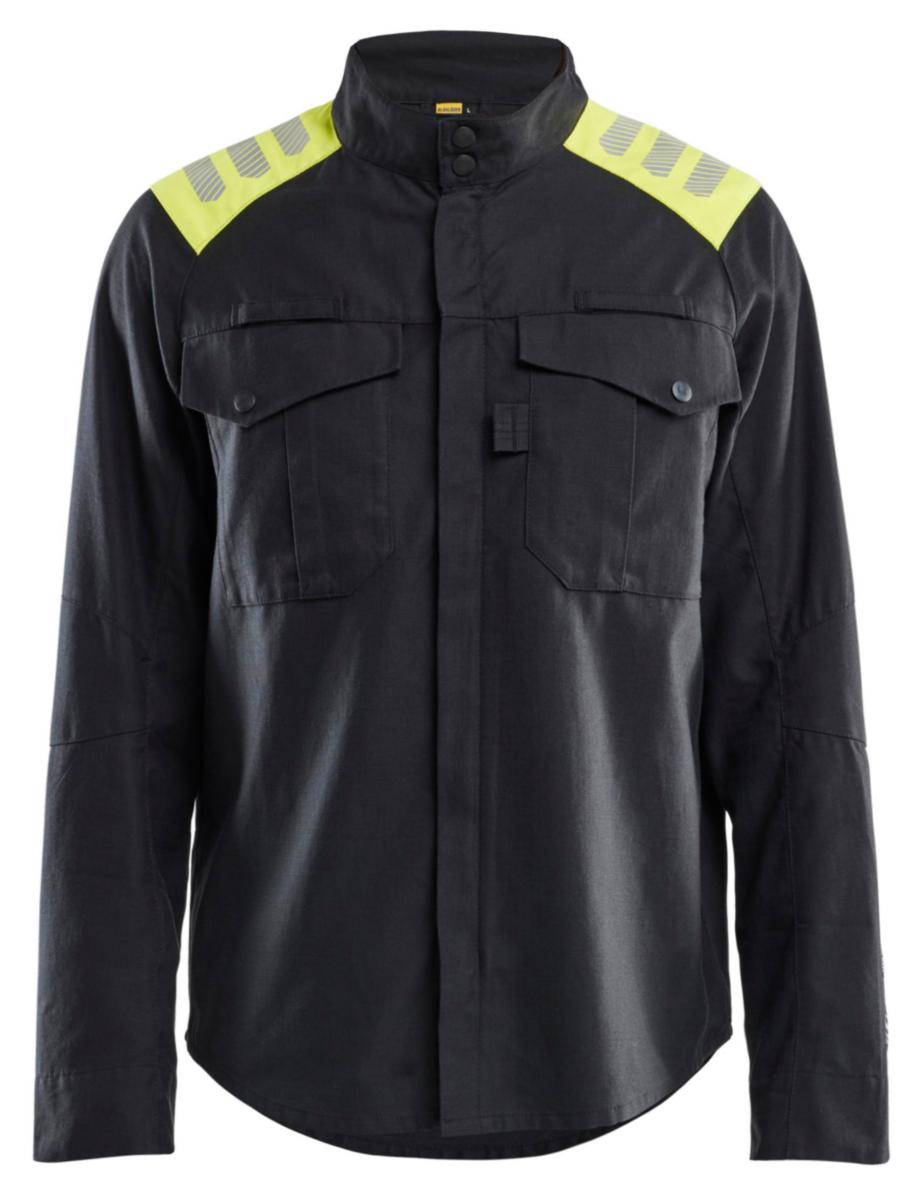 Skjorta Blåkläder 4409-1512 Flam - SKJORTA BLK 4409-1512 SVART /GUL VARSEL FLAM STL L