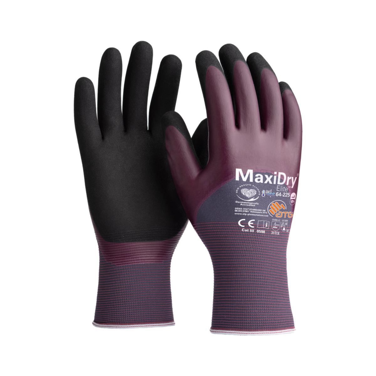 Montagehandske Maxidry 64-225 - MONTAGEHANDSKE MAXIDRY 64-225 ELITE ¾ DOPPAD LILA STL 9