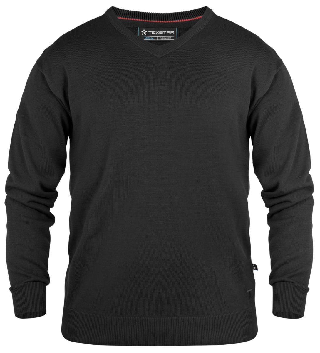 Pullover Texstar PL01 - PULLOVER TEXSTAR PL01 V-HALS SVART STL L