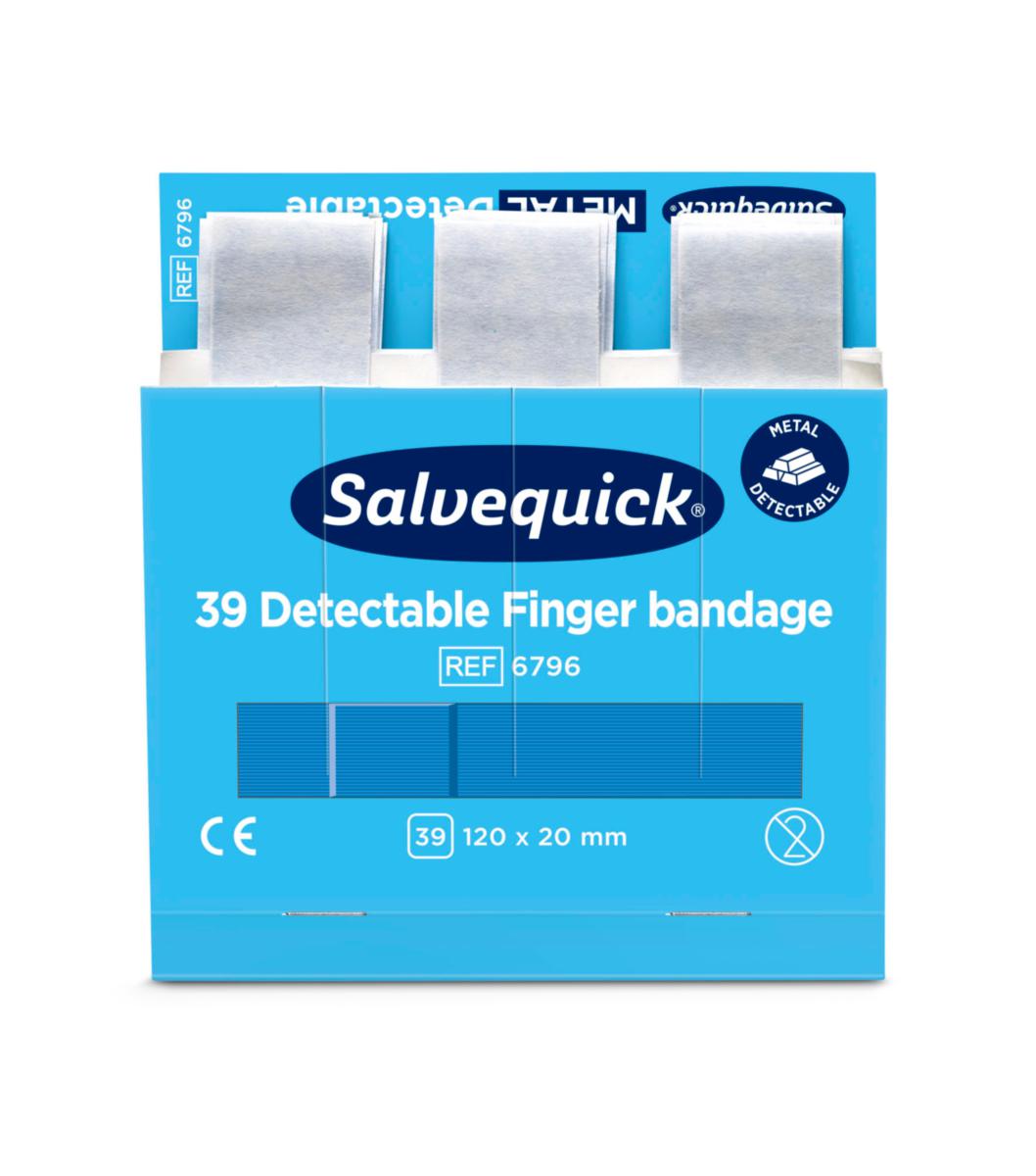 Plåster Salvequick 6796 - PLÅSTER SALVEQUICK 6796 BLÅ DETECTABLE FINGER 120X20MM F30