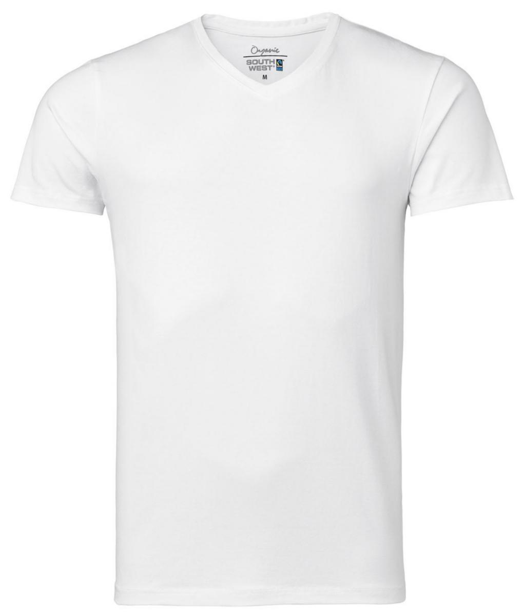 T-shirt South West Frisco 124 - T-SHIRT SOUTH WEST FRISCO 124 V-HALS VIT STL XXL