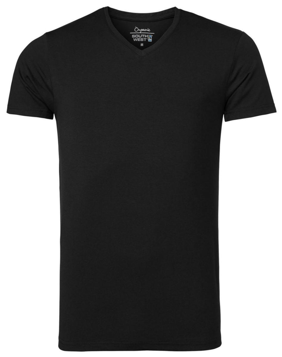 T-shirt South West Frisco 124 - T-SHIRT SOUTH WEST FRISCO 124 V-HALS SVART STL L