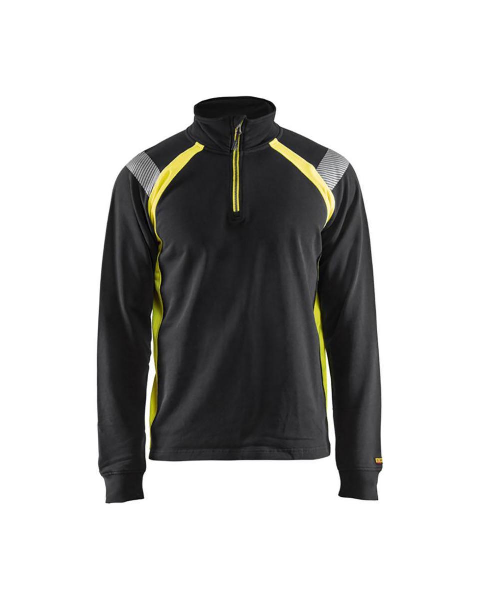 Sweatshirt Blåkläder 3432-1158 - SWEATSHIRT BLK 3432-1158 SV/GU M KORT DRAGKEDJA STL M
