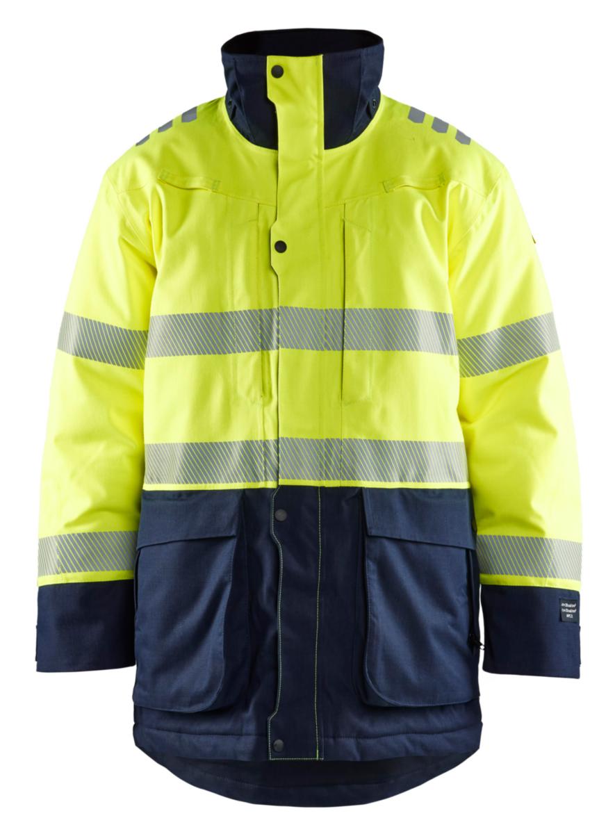Vinterparkas Blåkläder 4527-1534 Flam - VINTERPARKAS BLK 4527-1534 GUL /MARIN VARSEL KL3 FLAM STL 3XL