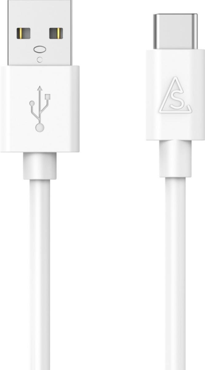 Laddkabel, USB-A till USB-C - LADDKABEL 2 M USB-A TILL USB-C VIT SMARTLINE