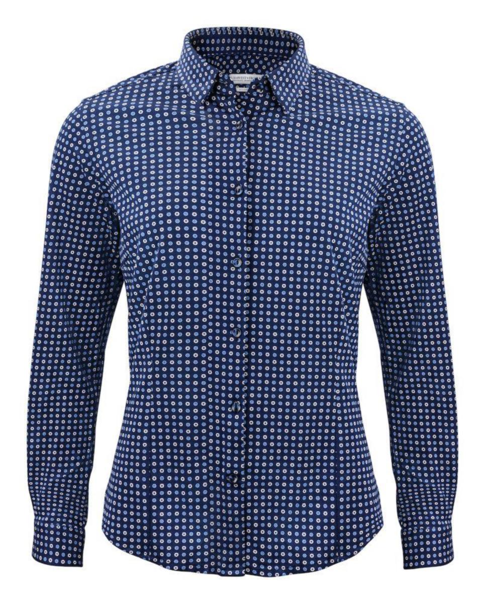 Skjorta J.Harvest & Frost Indigo Bow 131 Dam - SKJORTA FROST INDIGO BOW 131 DAM BLÅ STL XS