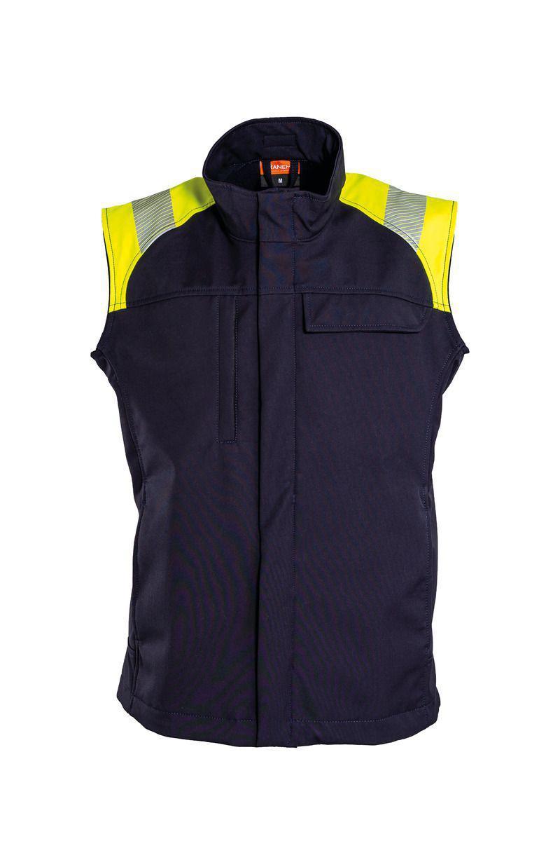 Softshellväst Tranemo 6062-95 - SOFTSHELLVÄST TRANEMO 6062-95 MARIN/GUL FLAM STL 4XL