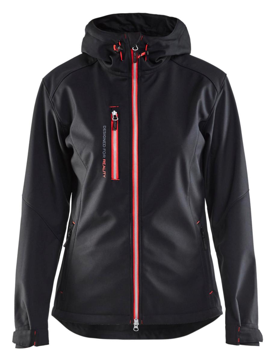 Softshelljacka Blåkläder 4919 dam - SOFTSHELLJACKA BLK 4919-2517 SVART/RÖD DAM STL 2XL